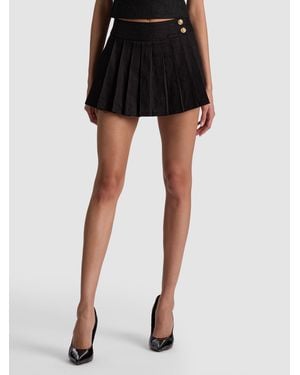 Alice + Olivia Noah Pleated Mini Skort - Black