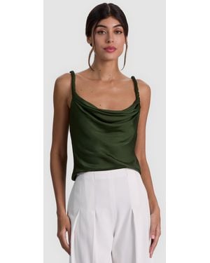 Alice + Olivia Monique Twist Strap Tank - Green