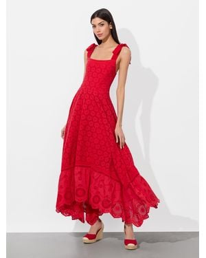 Alice + Olivia Rosalee Eyelet Maxi Dress - Red