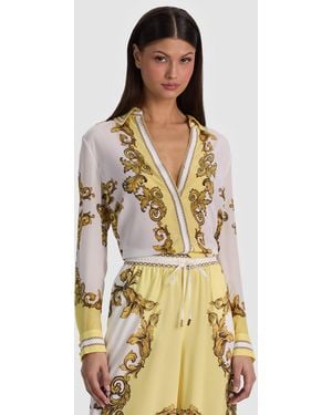 Alice + Olivia Willa Silk Blouse - Natural