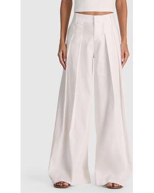 Alice + Olivia Blaire Pleated Linen Pant - Pink