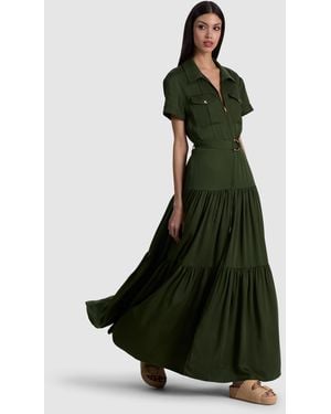 Alice + Olivia Lucy Maxi Shirt Dress - Green