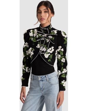 Alice + Olivia Addison Bow Jacket - Black