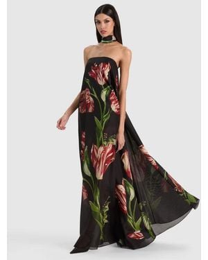 Alice + Olivia Marciela Maxi Dress With Scarf - White
