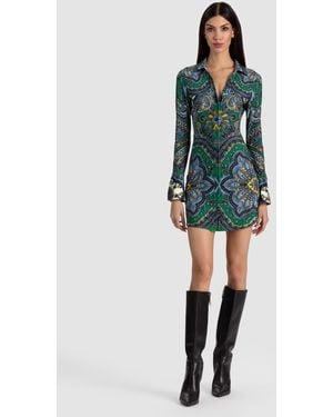 Alice + Olivia Freya Button Down Dress - Green