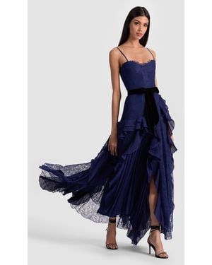Alice + Olivia Milla Lace Maxi Dress - Blue