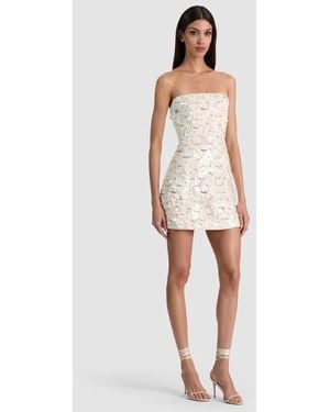 Alice + Olivia Katia Embroidered Mini Gown - White