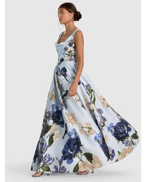 Alice + Olivia Estrella Embellished Gown - Blue