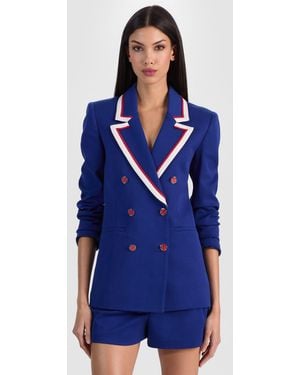Alice + Olivia Campbell Double Breasted Blazer - Blue