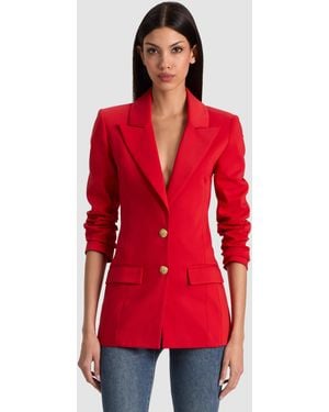Alice + Olivia Burns Fitted Blazer - Red