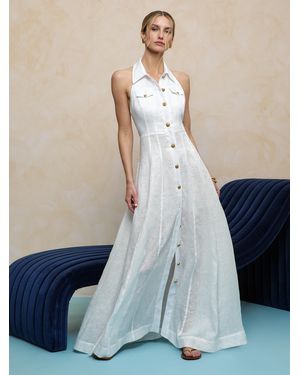 Alice + Olivia Kendall Linen Maxi Dress - Blue