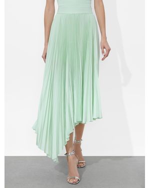 Alice + Olivia Jenara Pleated Midi Skirt - Green