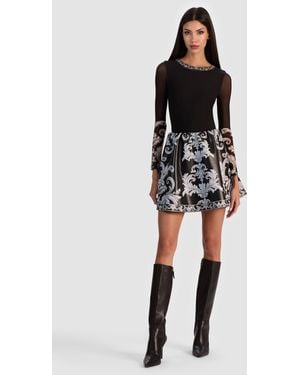 Alice + Olivia Chara Vegan Mini Dress - Black