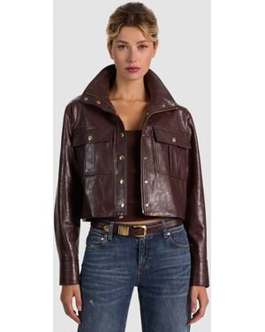Alice + Olivia James Vegan Funnel Neck Parka - Brown