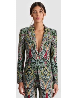 Alice + Olivia Breann Printed Blazer - Green