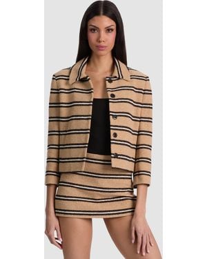 Alice + Olivia Weston Cropped Jacket - Brown