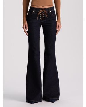 Alice + Olivia Delilah Lace Up Jean - Blue