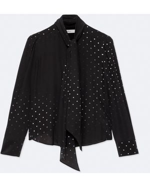 AllSaints Iris Regular-Fit Silk Shirt - Black