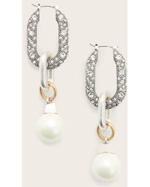 AllSaints Cadence Two Tone Link Earrings - Natural