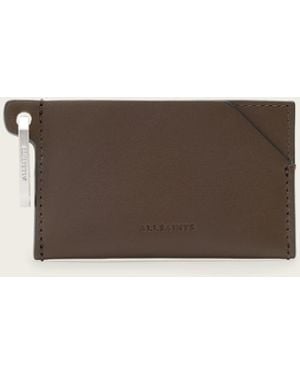 AllSaints Hex Leather Cardholder - Natural