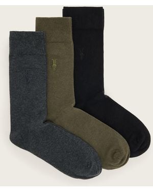 AllSaints Cotton Adan Multi Pack Socks, /M - Black