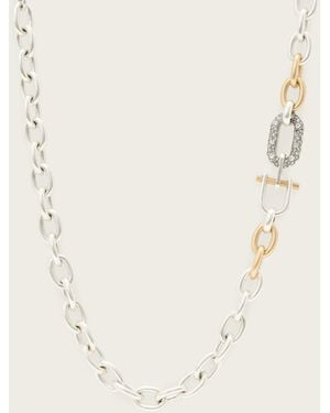 AllSaints Cadence Two Tone Chain Necklace - White