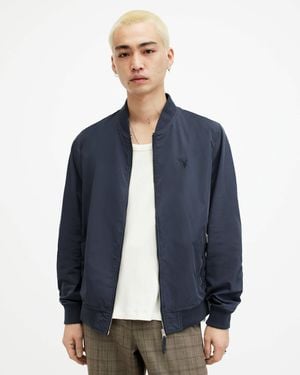 AllSaints Bassett Ramskull Bomber Jacket - Blue