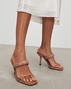 AllSaints Ava Leather Heeled Sandals, - Pink