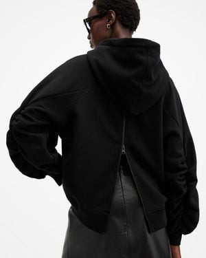 AllSaints Dana Relaxed Fit Back Zip Hoodie - Black