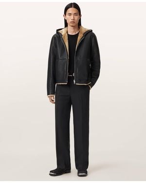 AllSaints Mostyn Shearling Bomber Jacket - Black