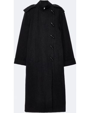 AllSaints Ellis Oversized Toggled Wool Coat - Black