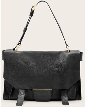AllSaints Ursa Grain Leather Satchel Bag - Black