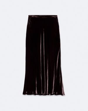 AllSaints Nalia Velvet Midi Skirt - Black
