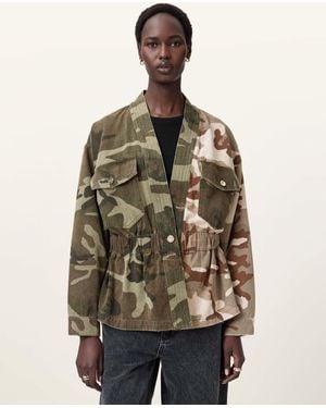 AllSaints Cotton Amelia Camouflage Jacket, /Us 4 - Natural