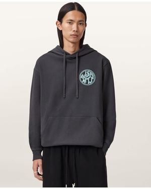 AllSaints Distortion Graphic Hoodie - Blue