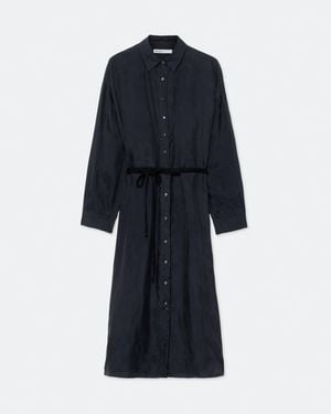 AllSaints Yurra Tied Cupro Shirt Dress - Blue