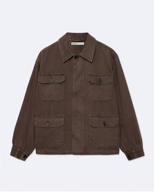 AllSaints Albie Oversized Cotton-Blend Jacket - Brown