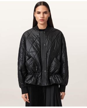 AllSaints Alli Quilted Bomber Jacket - Black