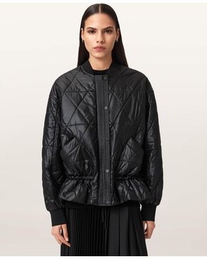 AllSaints Alli Quilted Bomber Jacket - Black