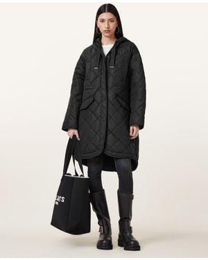 AllSaints Rina Quilted Liner Coat - Black
