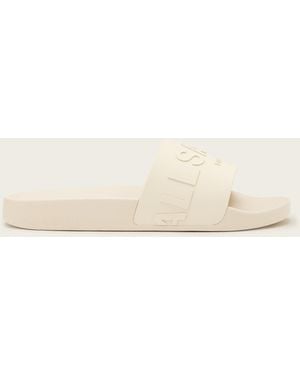 AllSaints Biggy Slip On Logo Sliders - Natural