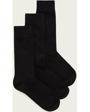 AllSaints Adan Ramskull Embroidered Socks 3 Pack - Black