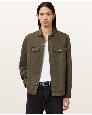 AllSaints Spotter Slim Fit Overshirt - Brown