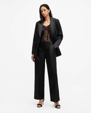 AllSaints Sae Wide Leg Relaxed Fit Trousers - Black