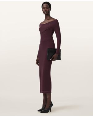 AllSaints Delta Bodycon Jersey Midi Dress - Natural