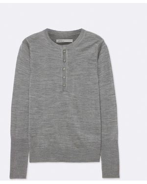 AllSaints Coyte Fitted Merino Wool Jumper - Grey
