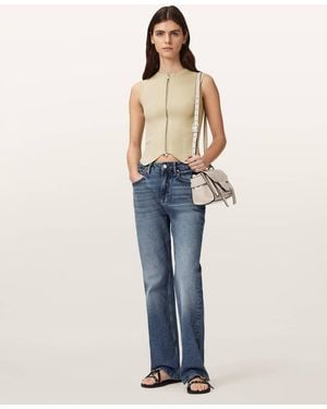 AllSaints Cruz Zip Slim Fit Waistcoat - Blue