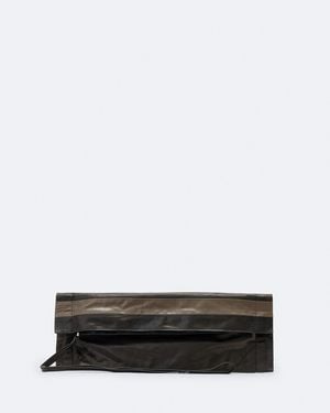 AllSaints Lutece Fold Leather Clutch - White