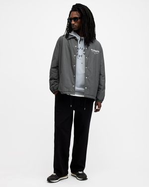 AllSaints Underground Logo Coach Jacket - Black