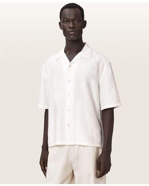 AllSaints Purley Oversized Short Sleeve Shirt - Natural